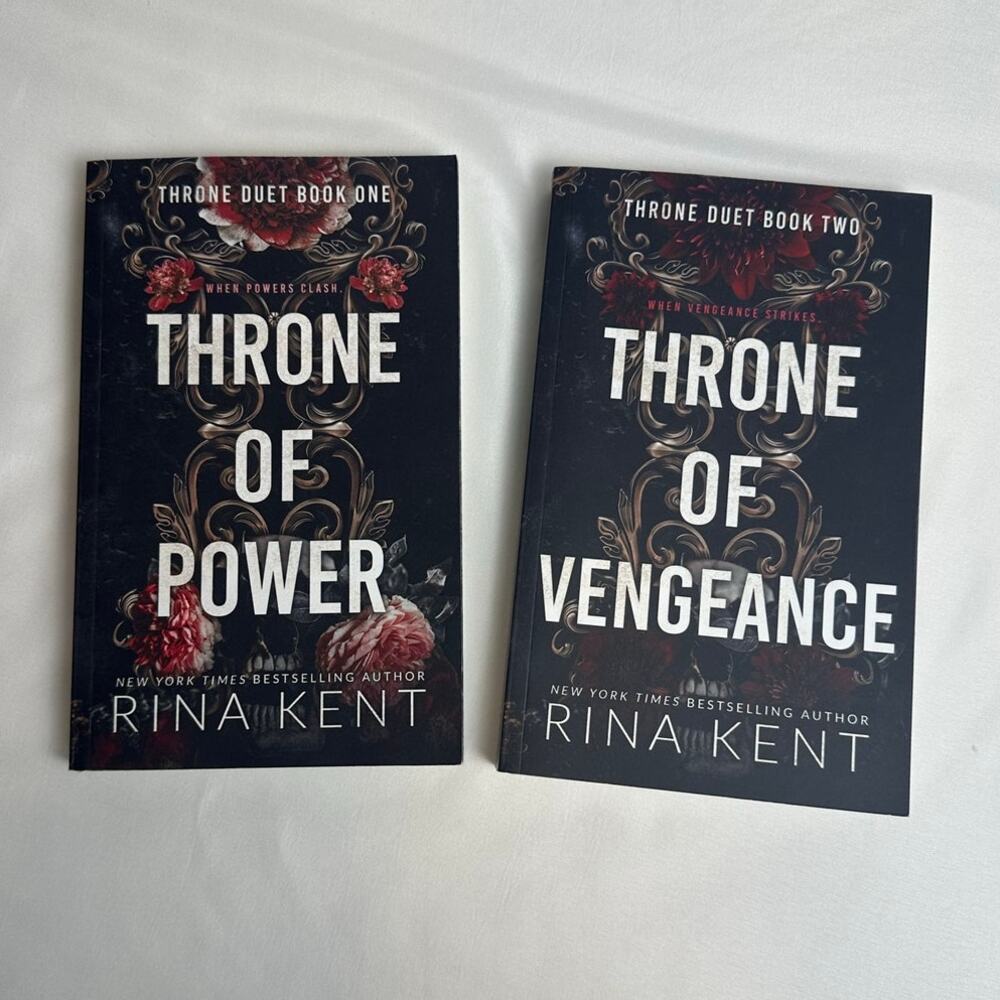Throne of Power Vengeance Rina Kent OOP Indie Paperback Kingdom Duet 2 Book Set